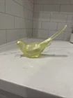Fenton Uranium Glass Iridescent Bird Figurine Vaseline Glass GLOWS