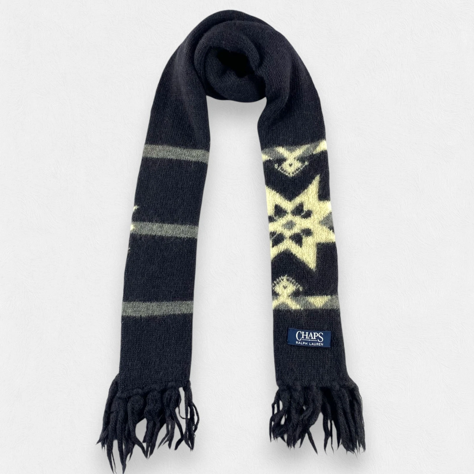 Chaps Ralph Lauren Scarf Muffler Neck Wrap Wool Cashmere Unisex Scarves