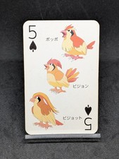 1998 Vintage Pidgeot/Pidgey 5 of Spades Pokemon Televi-kun Poker Playing Card