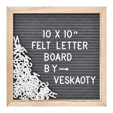 Felt Letter Board with 294 Letters, Numbers  Symbols - 10 X 10 Inch Changeable