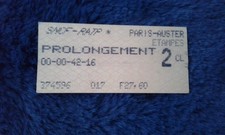 Ticket jaune transport Prolongement métro Paris RATP SNCF composté années 80