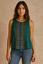 Xhilaration Boho Sleeveless Printed Top – Size XXL Versatile Layering Chic 