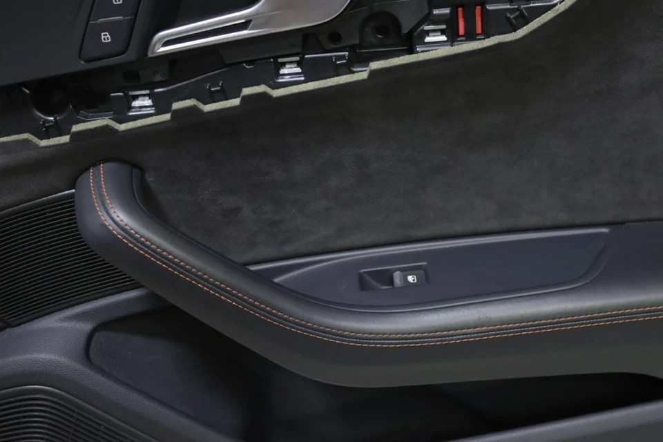 Juego de panel de tarjeta de puerta Audi RS5 B9 cupé negro con puntada roja (4) 2018 2019 OEM Foto 4 de 4