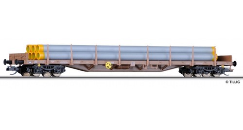 *** Tillig Rungenwagen Rs „DSB“ Rohrladung DB Cargo CD DR OVP TT 15585 NEU *** | Zustand: Neu