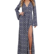 Lulus Mandala Daydream Blue Print Maxi Dress Small