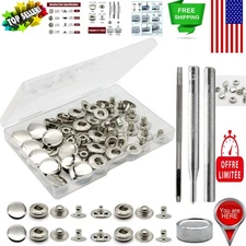 Complete 15mm Snap Button Kit with Tools - Perfect for Clothing & DIY Projects