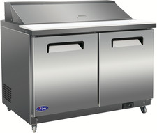 48" Two Section Sandwich/Salad Prep Table w/ 2 Doors, 12 Pans Valpro VP48S-HC