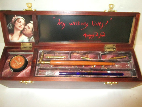 THE ART OF WRITING CALLIGRAPHY SET W/ WOOD STORAGE BOX INCOMPLETE SEE PHOTOS