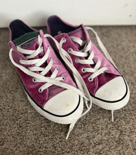 Converse Chuck Taylor All Star Kids Low Top Purple Lace-Up Sneakers US 3