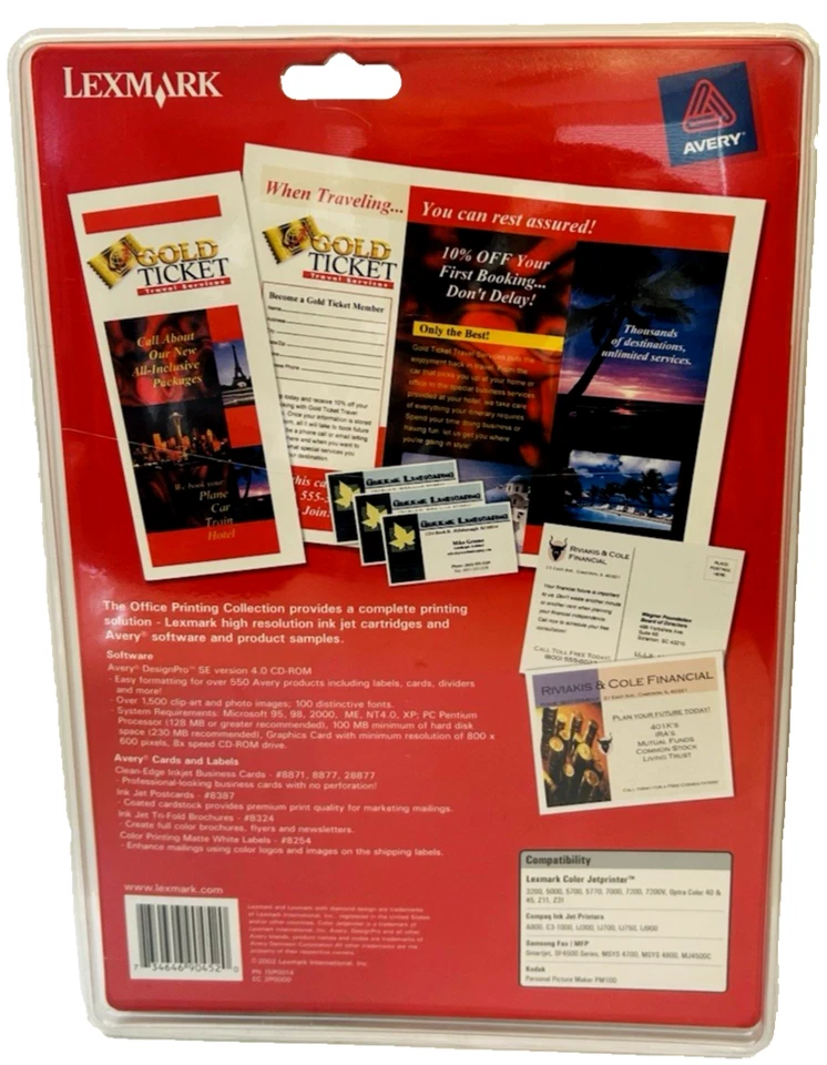 Lexmark 70/80 Ink Cartridges Avery Design Pro Software SE 4.0 Card / Labels Pack - Image 4 of 4