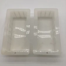 (2) Rectangular Silicone Soap Mold Flexible 40oz 10" DIY Easy Removal Loaf Mould