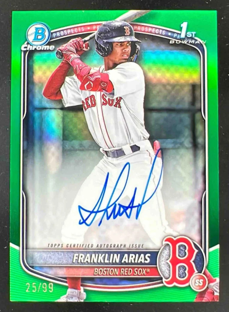 2025 Bowman Chrome Prospect Green Refractor #CPA-FA Franklin Arias RC Auto /99