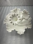 Fenton 3 Horn Hobnail Epergne White Vase