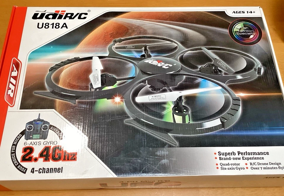 Udi RC UFO 2.4GHz 4Ch 6-Axis Quadcopter Drone (#U818A) w/Camera -OPEN BOX ITEM - Image 2 of 4