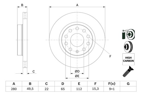 2x BRAKE DISC 0 986 479 098 FOR SEAT LEON CDAA/BZB 1.8L 4cyl LEON - Picture 6 of 10