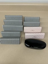 Lulu Guinness Eye Glass Case Black Shiny Faux Patent Lot of 10 assorted