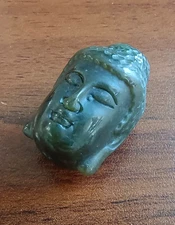 Hetian Jade/ Exquisite Hetian sapphire Buddha-head Bead(Pendant)
