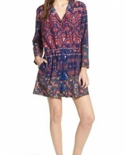 Anthropologie RAGA Boho Whimsygoth Tapestry Print Hooded Tunic Dress Coverup New