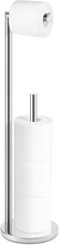 Toilet Paper Holder Stand, Bathroom Free Standing with Storage, Chrome