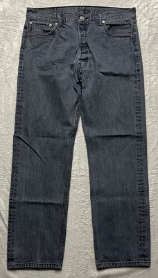 Levis 501XX Jeans Mens 36x30.5* Gray Denim Button Fly Original Fit Mid Rise