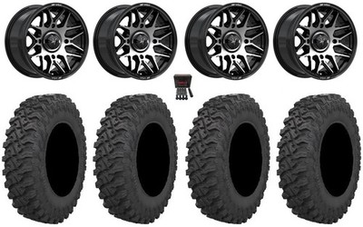 MSA Radar 15'' Wheels Black/Mach 30'' Pro Runner Tires Honda Pioneer 1000 / Talon