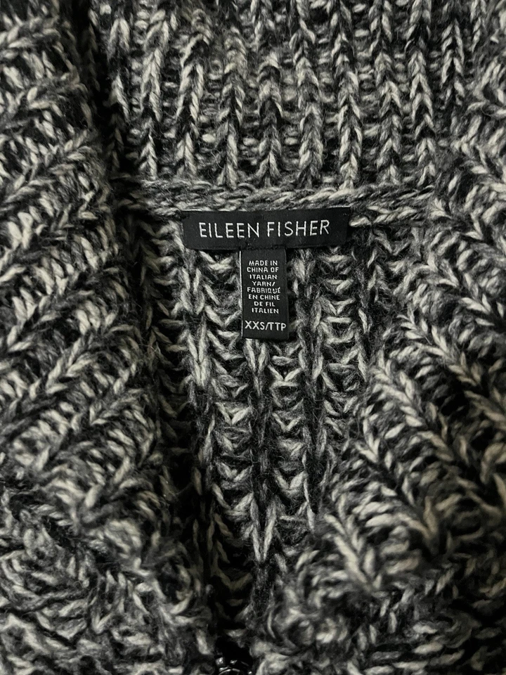 Chaleco de lana Eileen Fisher Yak para mujer gris rústico terroso cálido capas Practica 2XS Foto 2 de 4