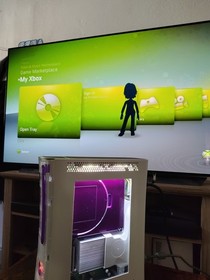 Xbox 360 Cleaned With Custom Window, Purple Accents, XCM Faceplate And Trim! 