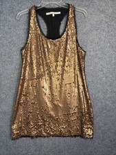 Rachel Roy Gold Sequin Dress Womens Small Sleeveless Party Cocktail