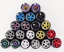 1/64 Scale Wheels  Rubber Tires 10 Sets Real Riders fits Hot Wheels Set J