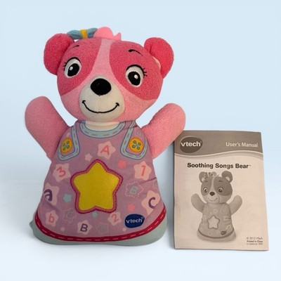VTech Soothing Songs Bear Pink Plush Learning Toy Musical Teddy Bear w/ Manual