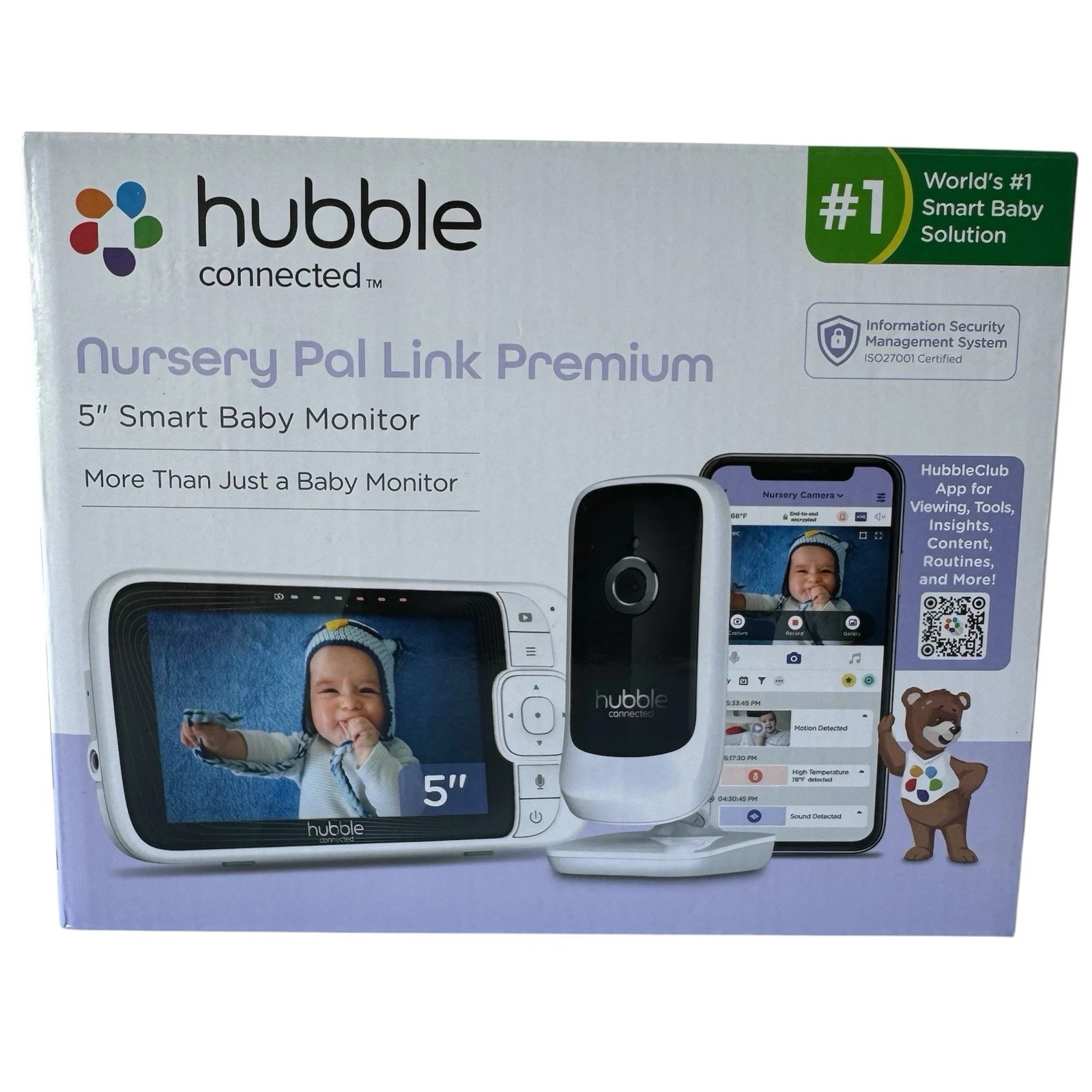 Hubble Connected Nursery Pal Link Premium 5" Smart Baby Monitor Wifi HD (SEALED)