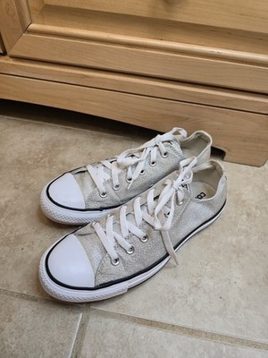 Converse All Star Gilter silver Low Top Sneakers Men 7 Women 9