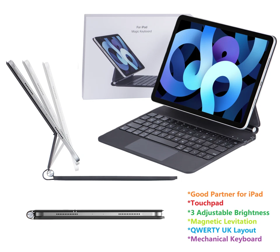 UK Magic Keyboard für iPad Pro 11"/12,9"/13" iPad Air 10,9"/11"/13" iPad 10,9"