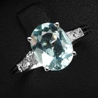Santa Maria Blue Aquamarine 1.70Ct 925 Sterling Silver White Gold Ring Size 6.75