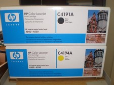 Hp C4191A Schwarz und C4194A Gelb Oem Toner 4500-4550 >