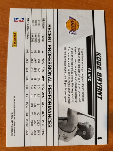 2010-11 Panini Donruss Production Line Cracked Ice Kobe Bryant Card #4 - Picture 2 of 2
