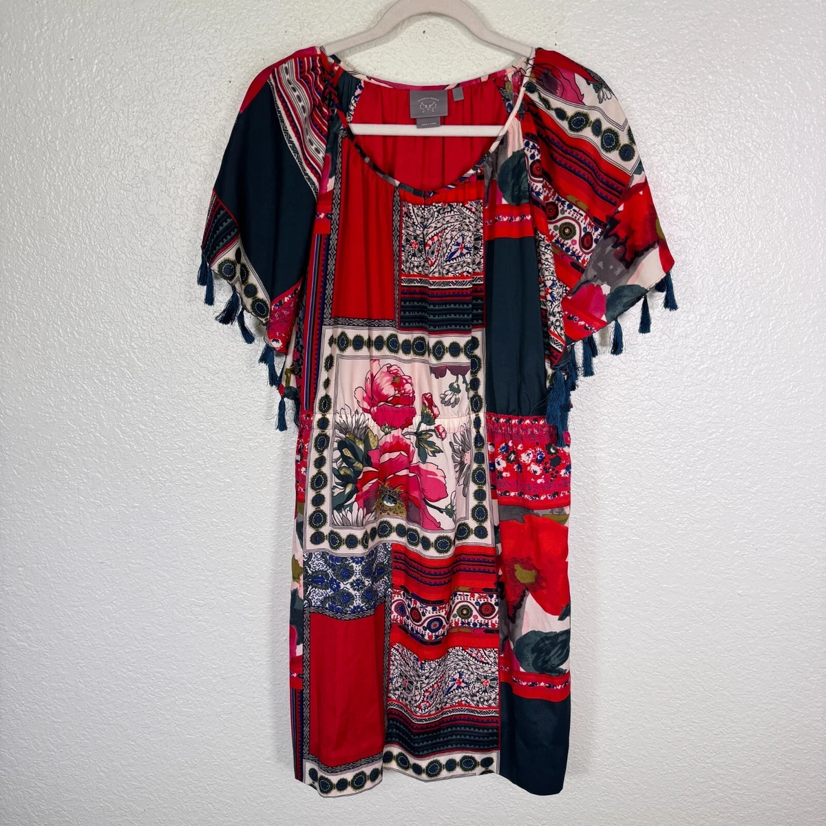 vanessa virginia embroidered dress FARM Rio Blue Flowers Richelieu Organic Cotton Crop Top, Blue / S main image 1