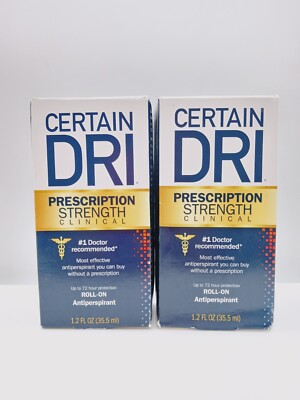 2 x Certain Dri CD-RO-6P Clinical Antiperspirant Roll on - 1.2 oz