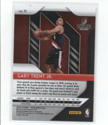 2018-19 Panini Prizm GARY TRENT JR #71 Rookie 5 Card Base RC