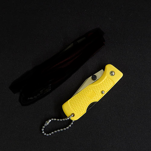 SOG Microdot Small Folding Knife W/chains Yellow Handle | eBay