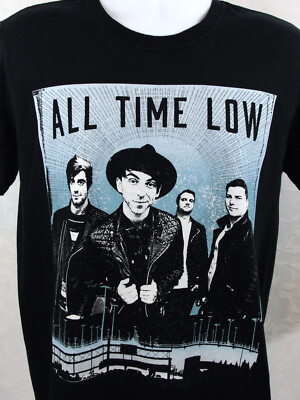 All Time Low Concert Tour T Shirt Mens Size M Black Double-Sided Graphic 2015
