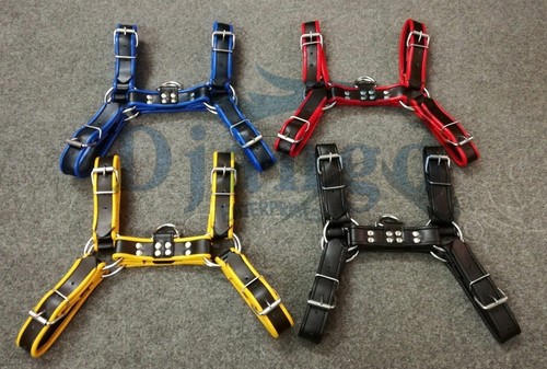 MENS LEATHER ADJUSTABLE CHEST STRAP HALF HARNESS CLUB-WEAR COSTUME COLOUR OPTION - Picture 7 of 12