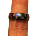 RAINBOW PAWPRINT RING - approx. size 6 - Steel - DOG CAT PAWS — photo 2