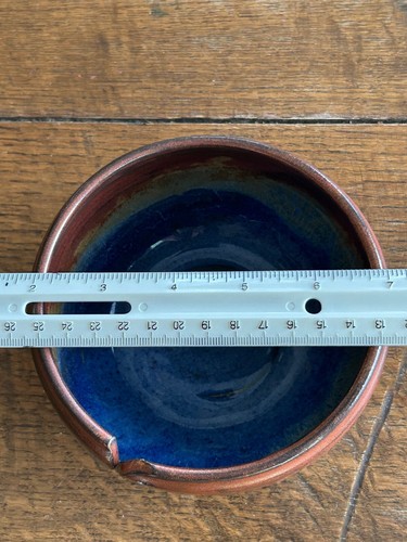 Unique Pottery Art Glazed Decor Yarn Bowl Handcrafted Vivienne Hawaii Nice! - Picture 7 of 8