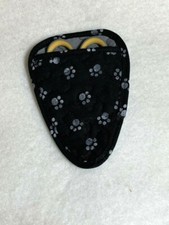 Handmade Little Gray Paws Quilted cotton fabric embroidery scissor holder