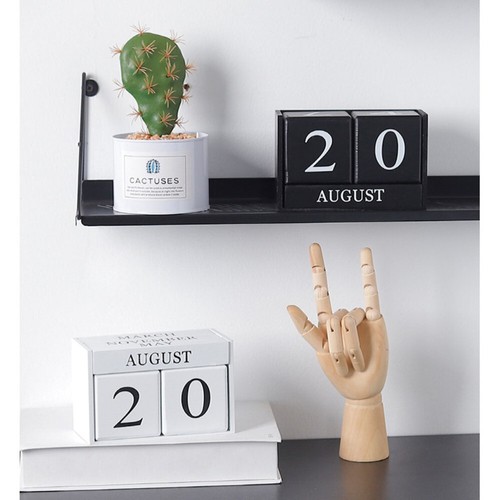 Wooden Manual Calendar Calendar Decoration Chic Blocks Desk Calendar - Picture 4 of 12