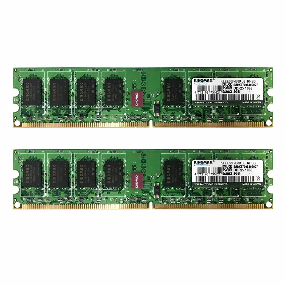 8GB 4x 2GB PC2-8500U DDR2 1066MHz 240Pin DIMM Desktop Memory RAM For Kingmax BT - Image 3 of 4
