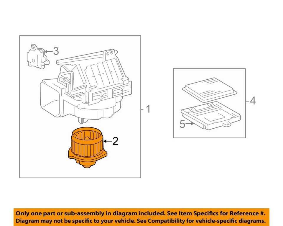 Motor soplador de climatización delantero usado se adapta a: Toyota Highlander 2007 delantero grado A Foto 3 de 4