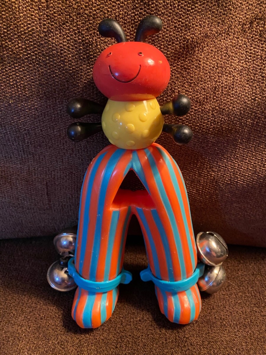 My B Toys Battat Bebop Band Baby Bug Vintage Rattle Jingle Bell Toy 8” Tall