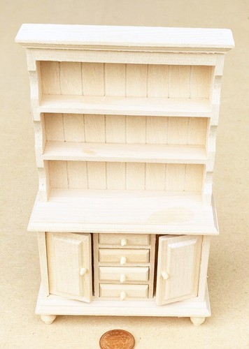 Dolls House Natural Finish Wooden Welsh Dresser Kitchen 1:12 Scale BEF063 Tumdee - Picture 3 of 8